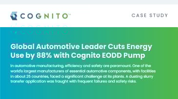 Global automotive leader cuts energy use by 88% with Cognito EODD pump