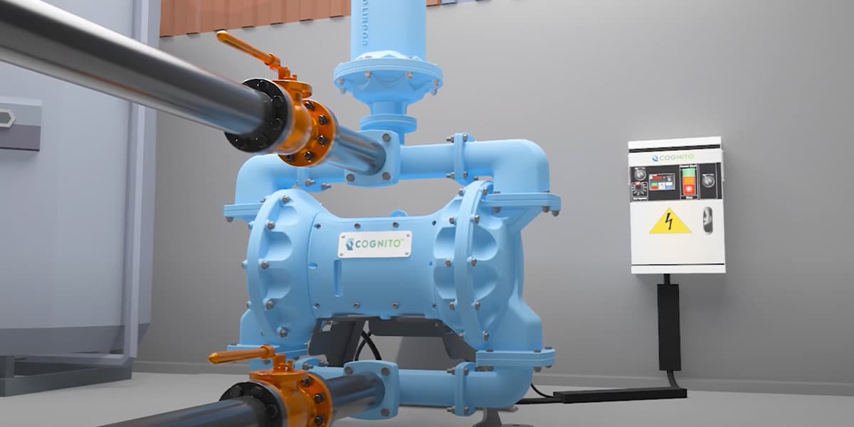 electric industrial diaphragm pump in operation