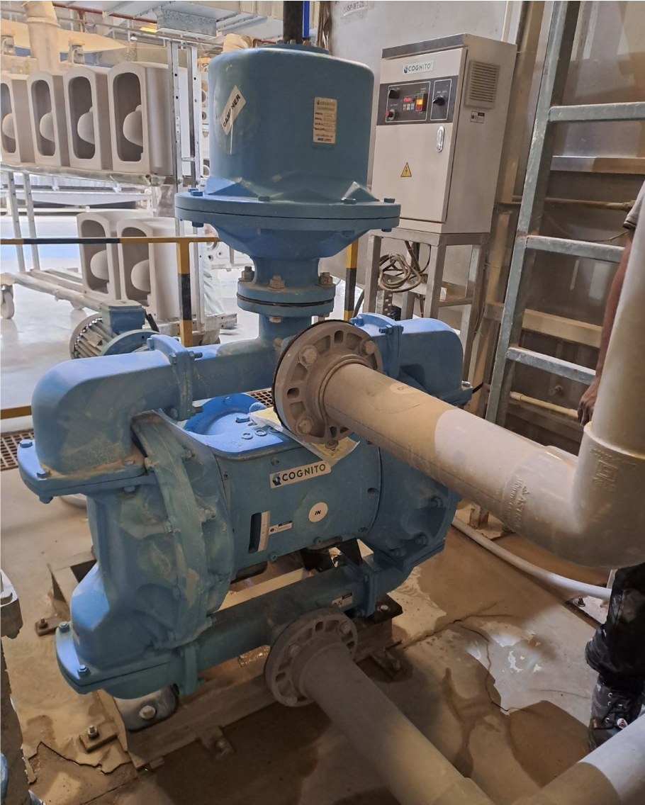 Cognito electric-operated double-diaphragm pump designed for ceramic slurry pumping and abrasive fluid transfer applications